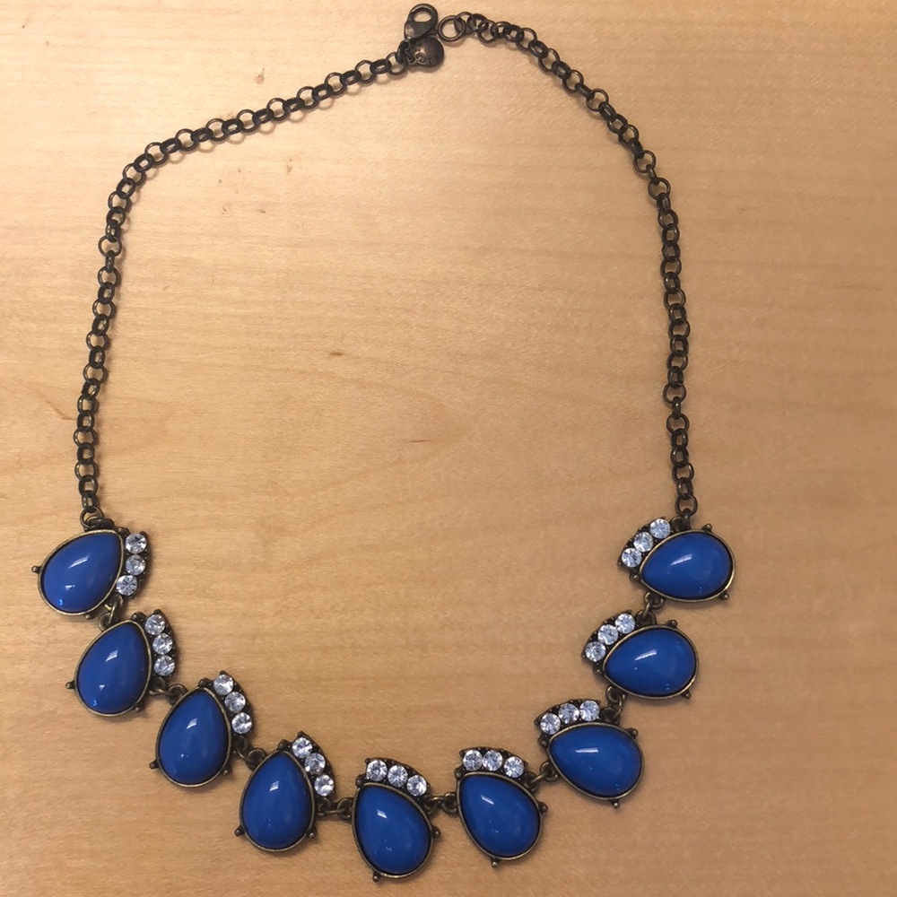 J. Crew necklace with blue stones.